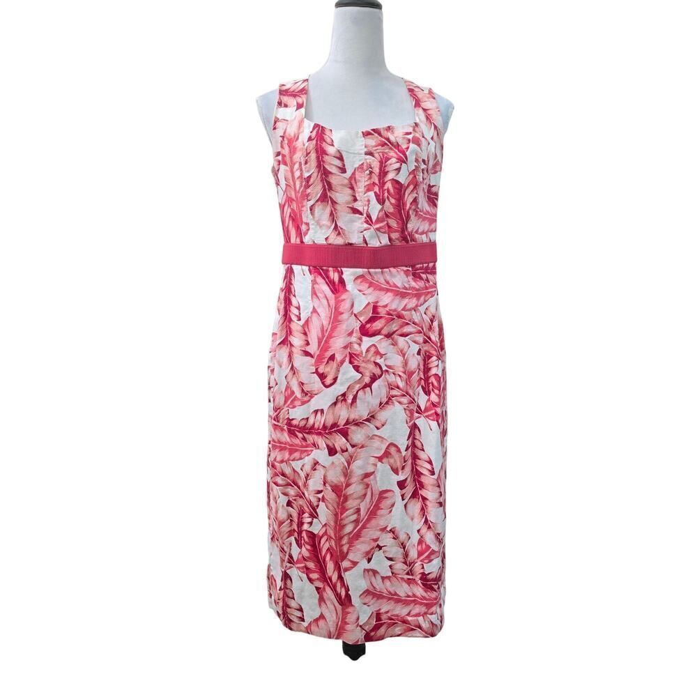 EVA MENDES DRESS FLORAL PINK RED WHITE STYLE 2114 SHEATH WOMEN'S SIZE 10